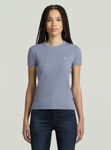 Rib Cap Sleeve T-Shirt